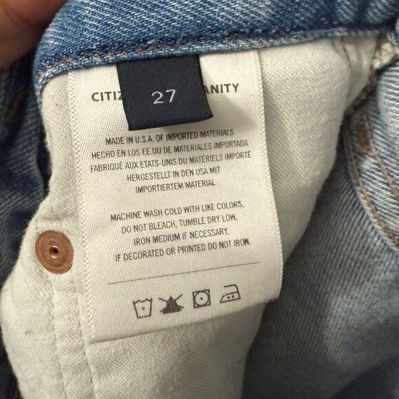 Citizens of Humanity Distressed Horseshoe Denim Baggy Jeans Womens Size 27 - Picture 5 of 8